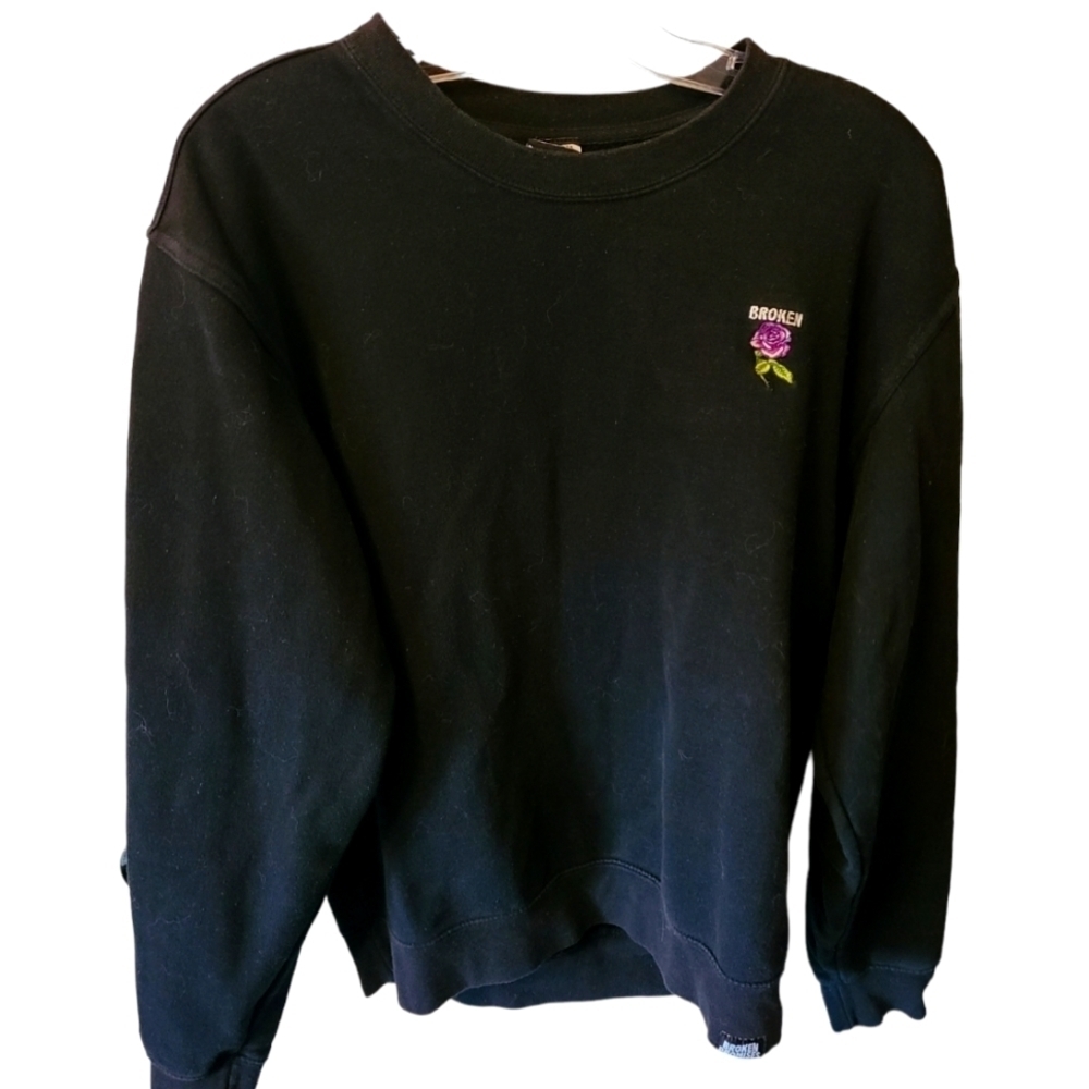 BROKEN PROMISES Long Sleeve  Black Sweatshirt Size Medium
